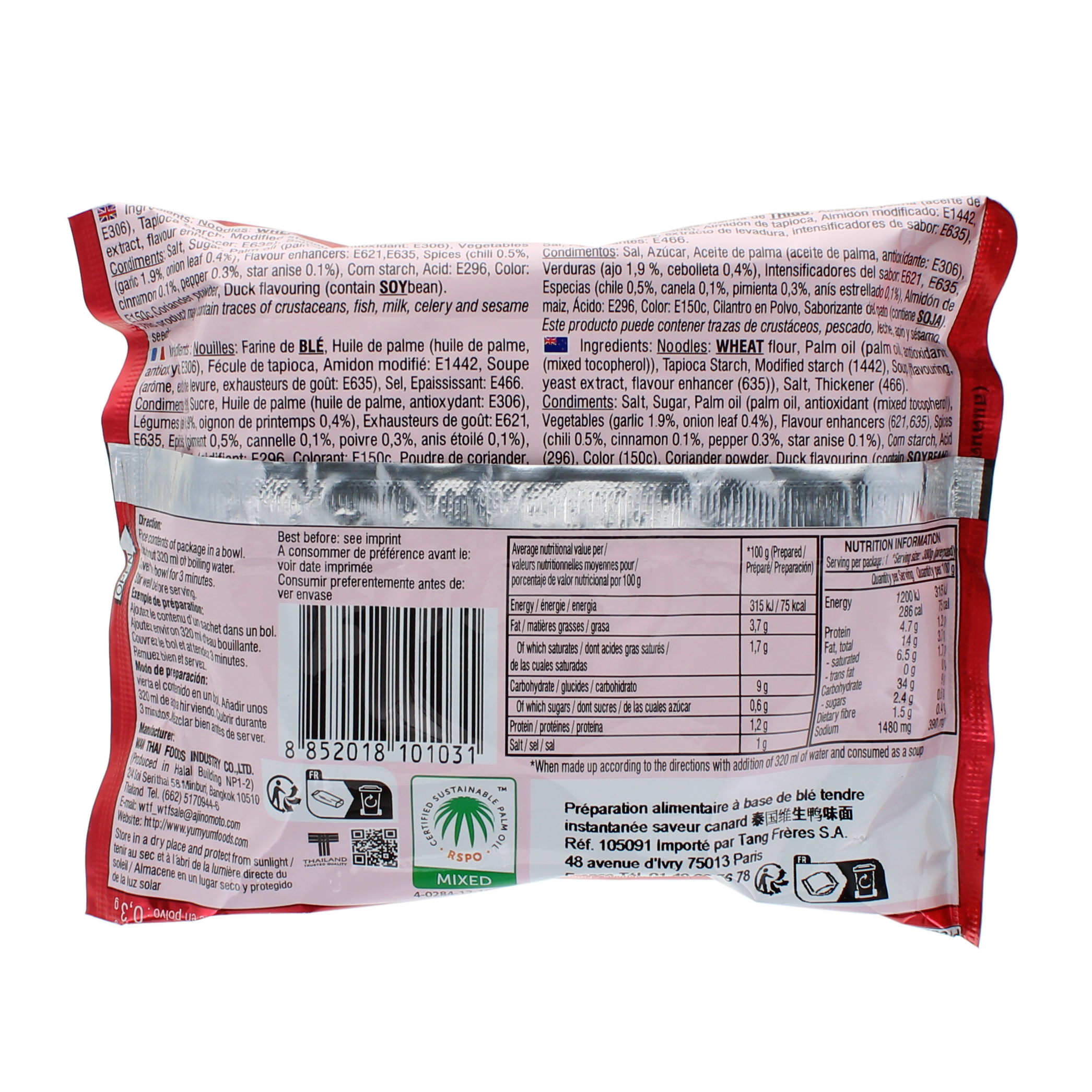 2018-02 - 105091- Prepa. alimentaire a base de blé tendre instantanee saveur canard YUM 60g_02