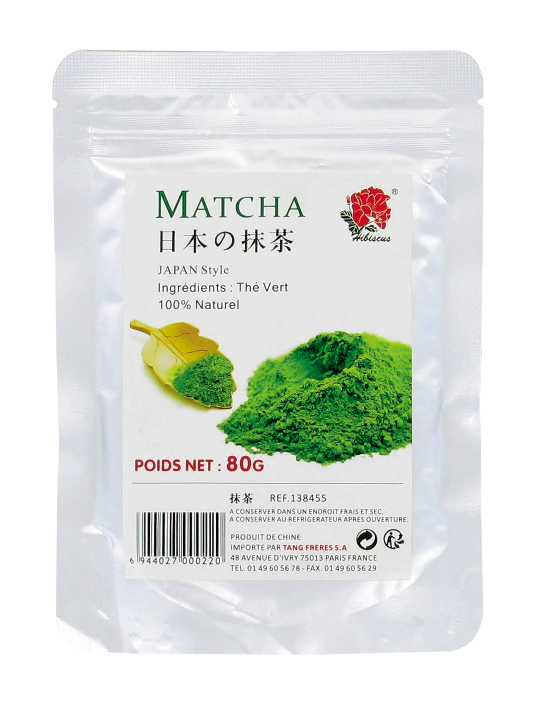 Thé vert matcha en poudre (抹茶粉) HILISCUS - Épicerie sucrée et salée, Thés,  Infusions, Instantanés - Tang Frères